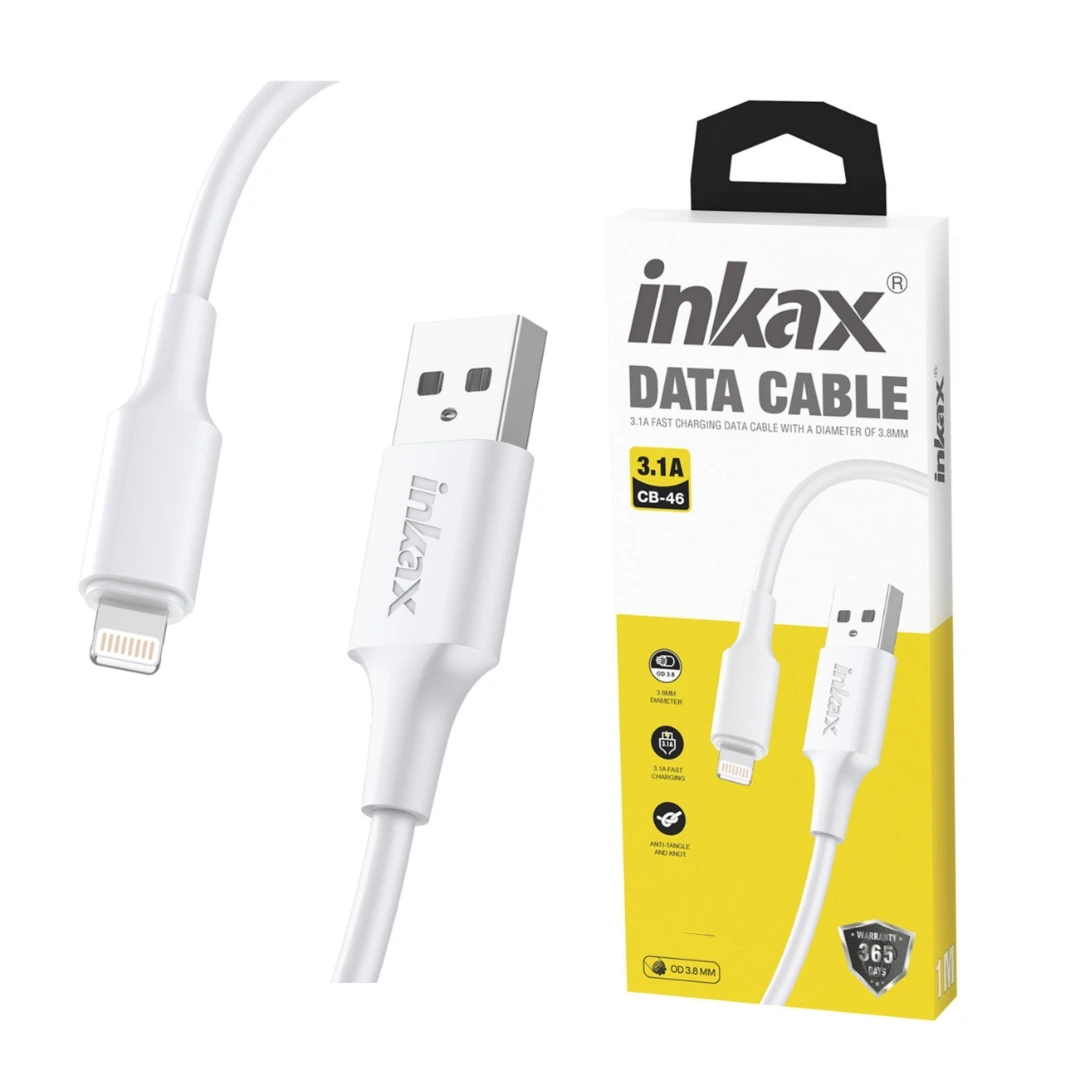 Cable Inkax Lightning 3.1A blanco 2M