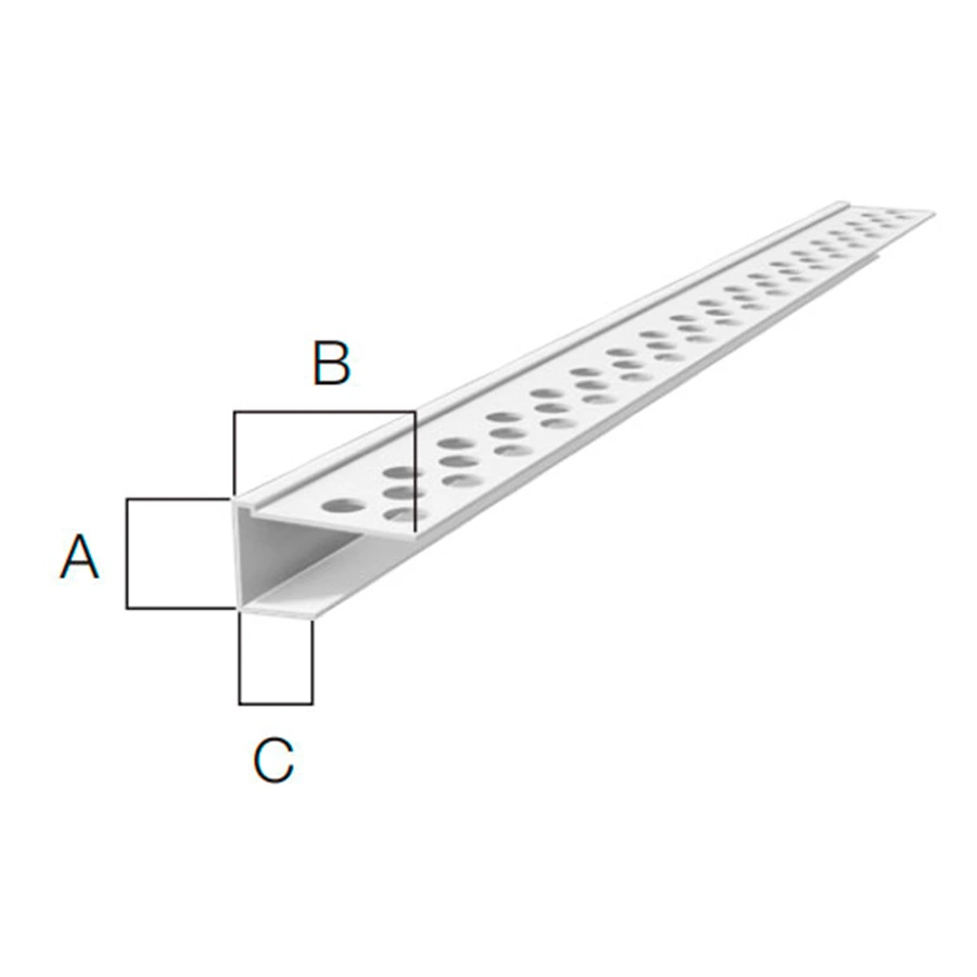 PERFIL J PVC PERFORADA