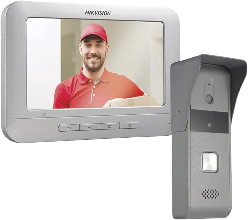 Hikvision Kit de Videoportero Manos Libres con Pantalla LCD a Color de 7» con Frente de Calle para Exterior IP65