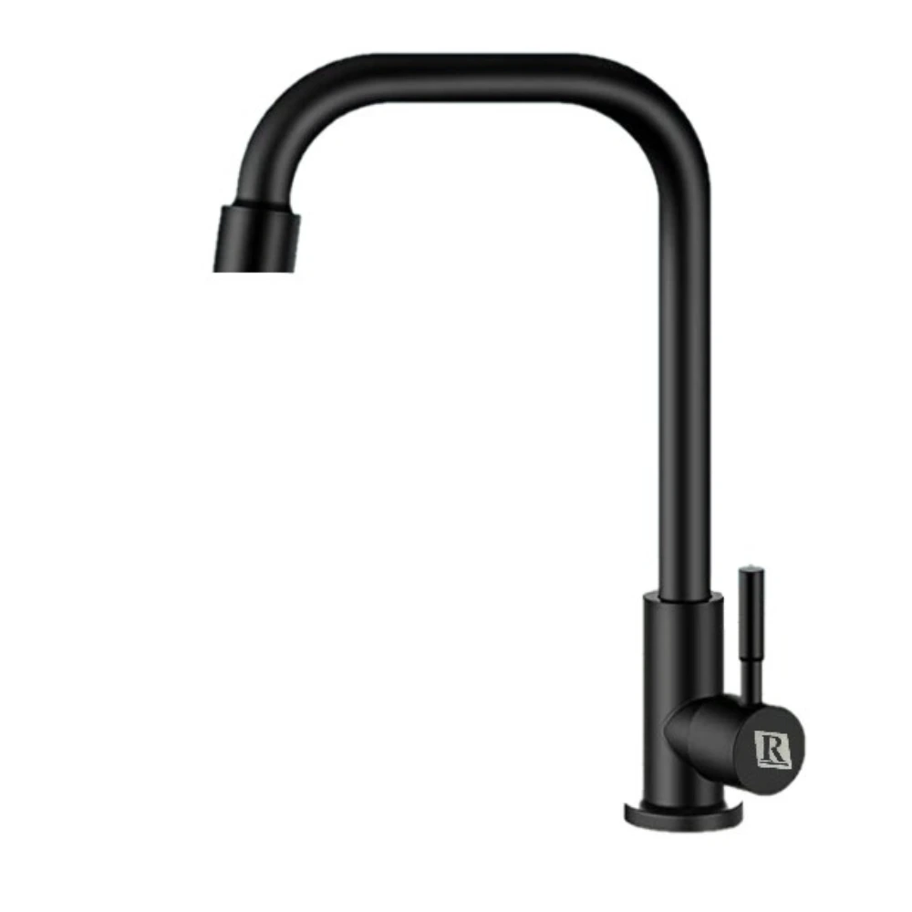 51899 -Monoc. Mezclador Cocina Negro Pico L Mesa INOX