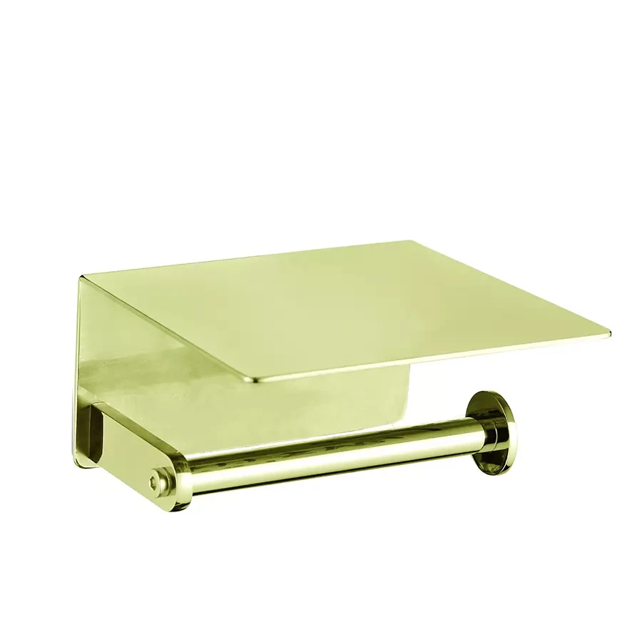 Porta rollo c/soporte celular Brushed Gold