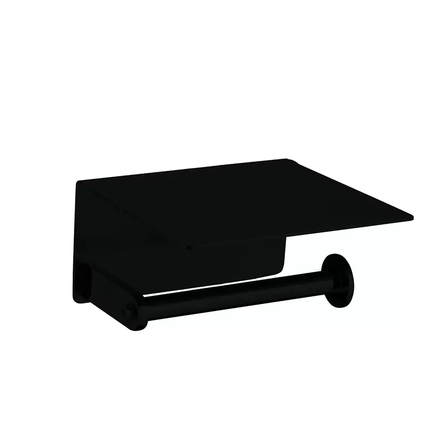 Porta rollo c/soporte celular Black Matt