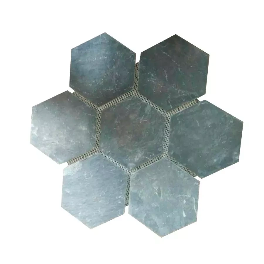 Mosaico piedra hexa black- RG-M04B