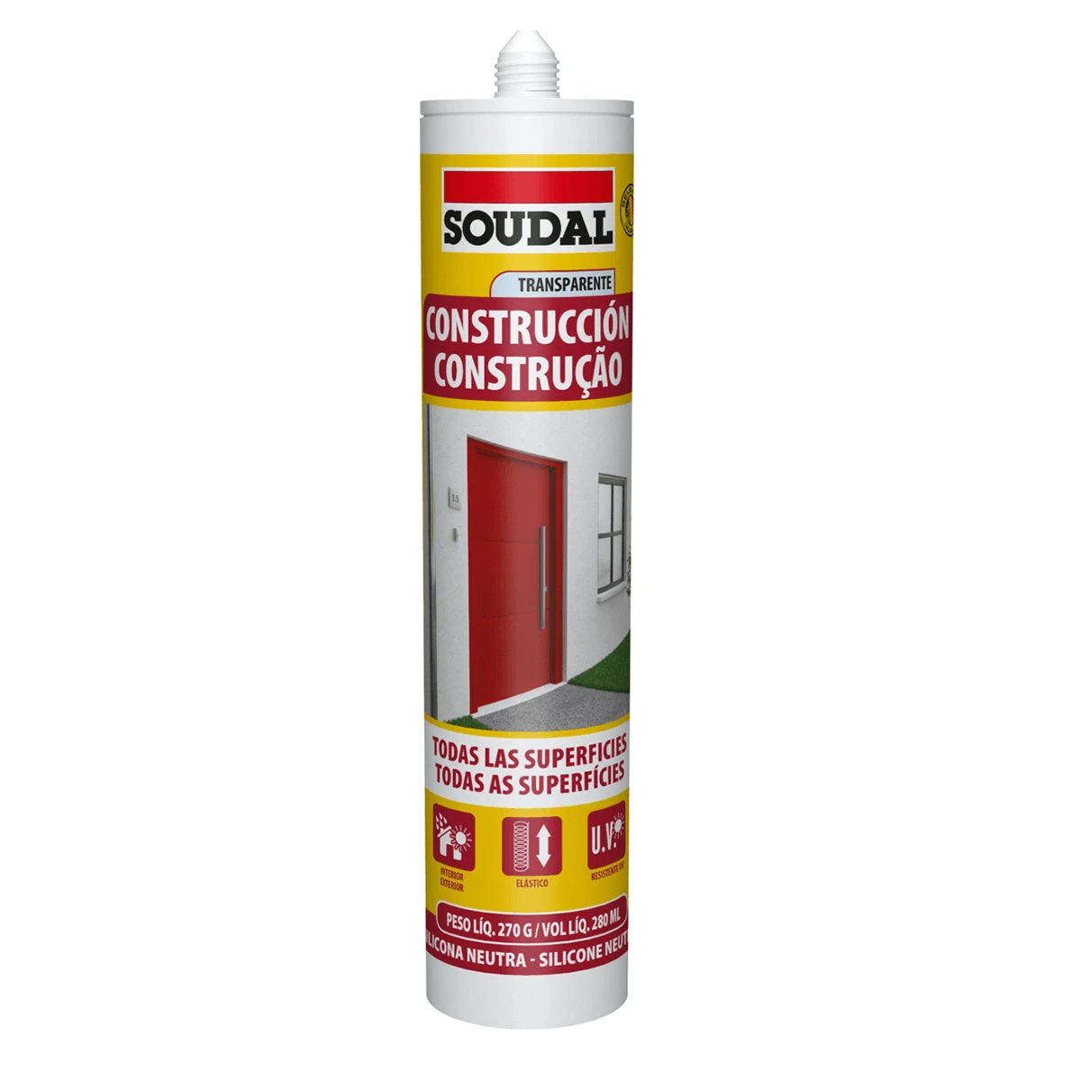 Silicona Ácida Multiuso Soudal Transparente – 280 mL
