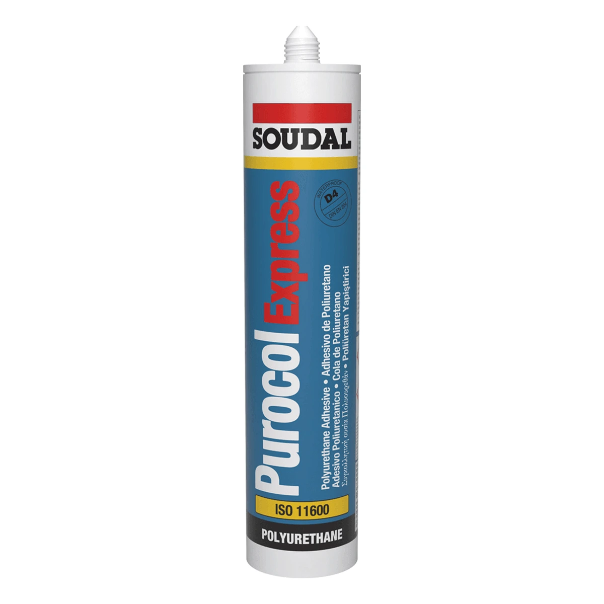 Adhesivo Poliuretano Soudal Purocol Express Transparente – 310 mL