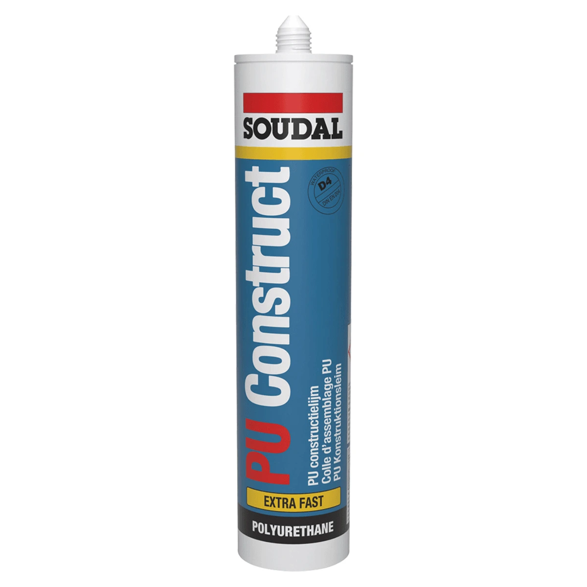Adhesivo Poliuretano Soudal PU Construct Alta Resistencia Marrón – 310 mL