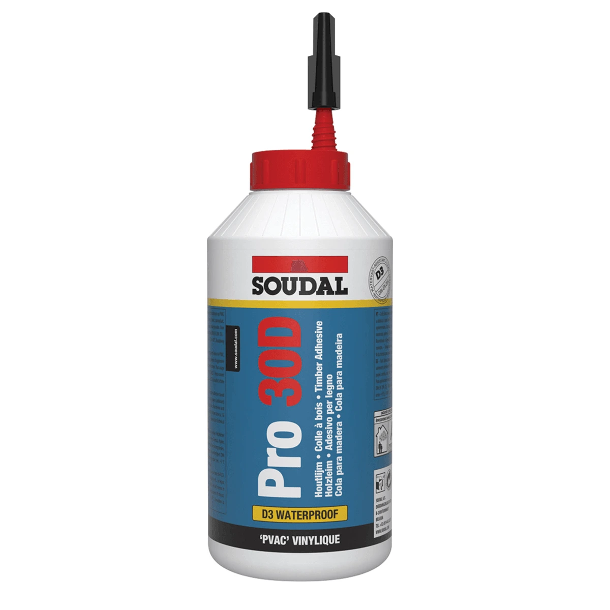 Cola Blanca Soudal Cola Pro 30D D3 Resistente al Agua – 750 g