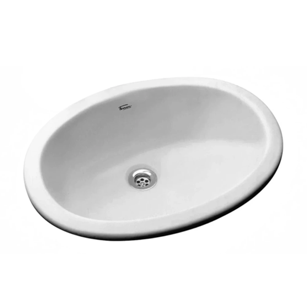 Bacha Circular De Loza Blanca Para Empotrar 48 x 37,5 x 20,5