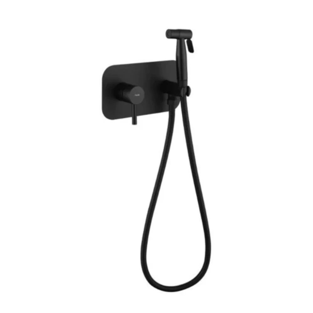 Ducha Higienica De Empotrar Monocomando Negro Mate