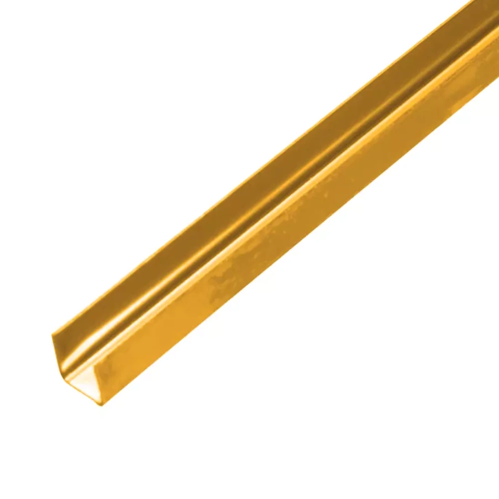 RG-1628GL – Perfil U Acero DORADO PULIDO 1 x 1 x 244 cm
