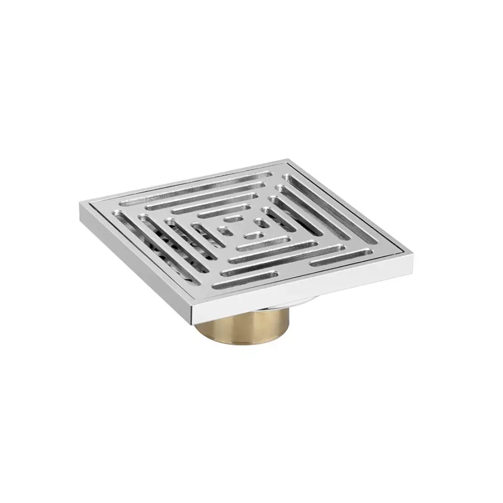 Rejilla ducha 10×10 cm Grid Bronce cromado