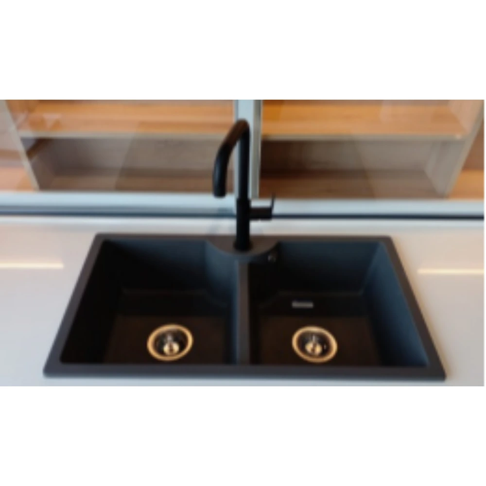 Pileta doble negra 78 x 45
