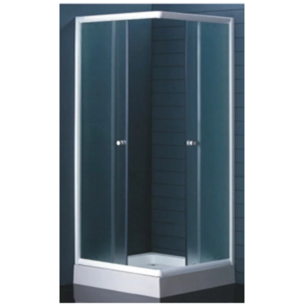 50715 -Cabina Esquinera Puertas Corredizas Vidrio Transparente 90 x 90