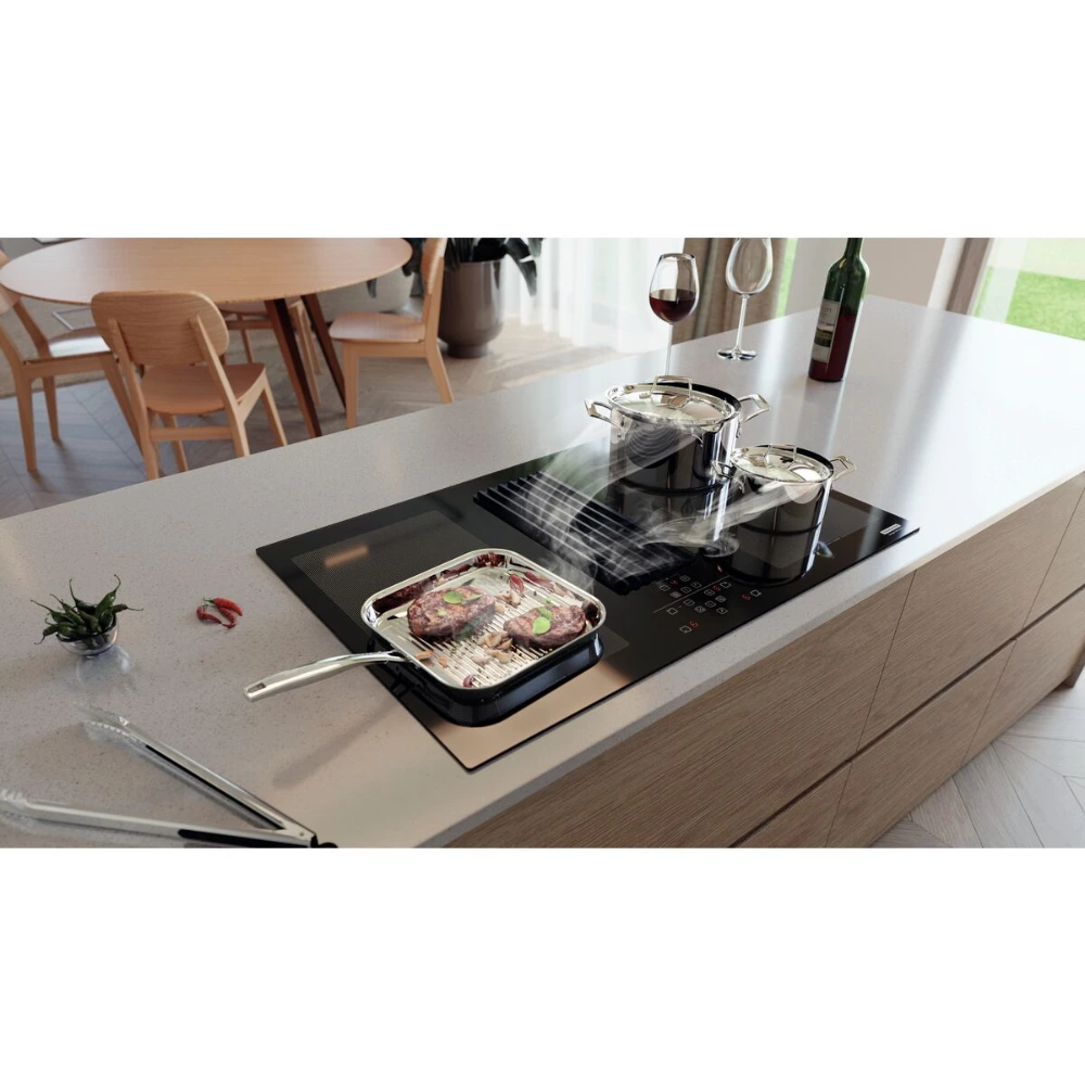 94754220 -Cocina de inducción Tramontina Design Collection Duo 4EI 80 con campana integrada y modo extracción 220 V
