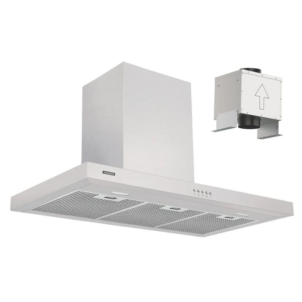 95800023  -Campana extractora de Pared Tramontina Dritta Wall 90 Split de acero inoxidable, 90 cm, 220 V