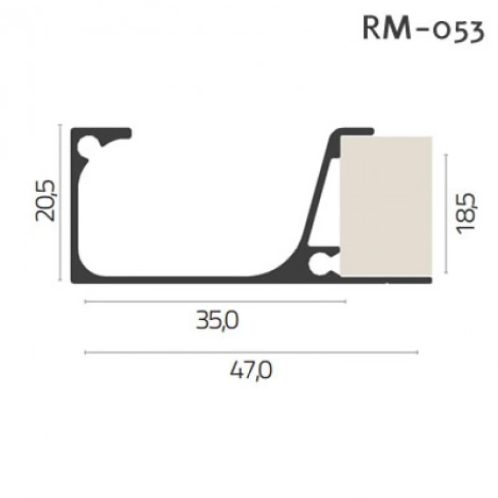 RM-O53 – Perfil Tirador Negro Mate