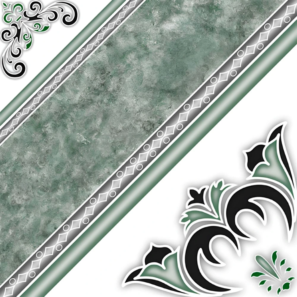 Diseño 35720  Verde Geometrico Brillo Liso 45 x 45 cm