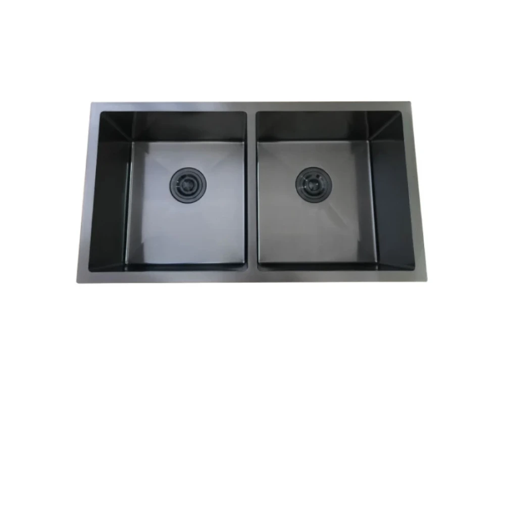 Pileta Doble Black 78 x 43 x 20 cm VINDEX