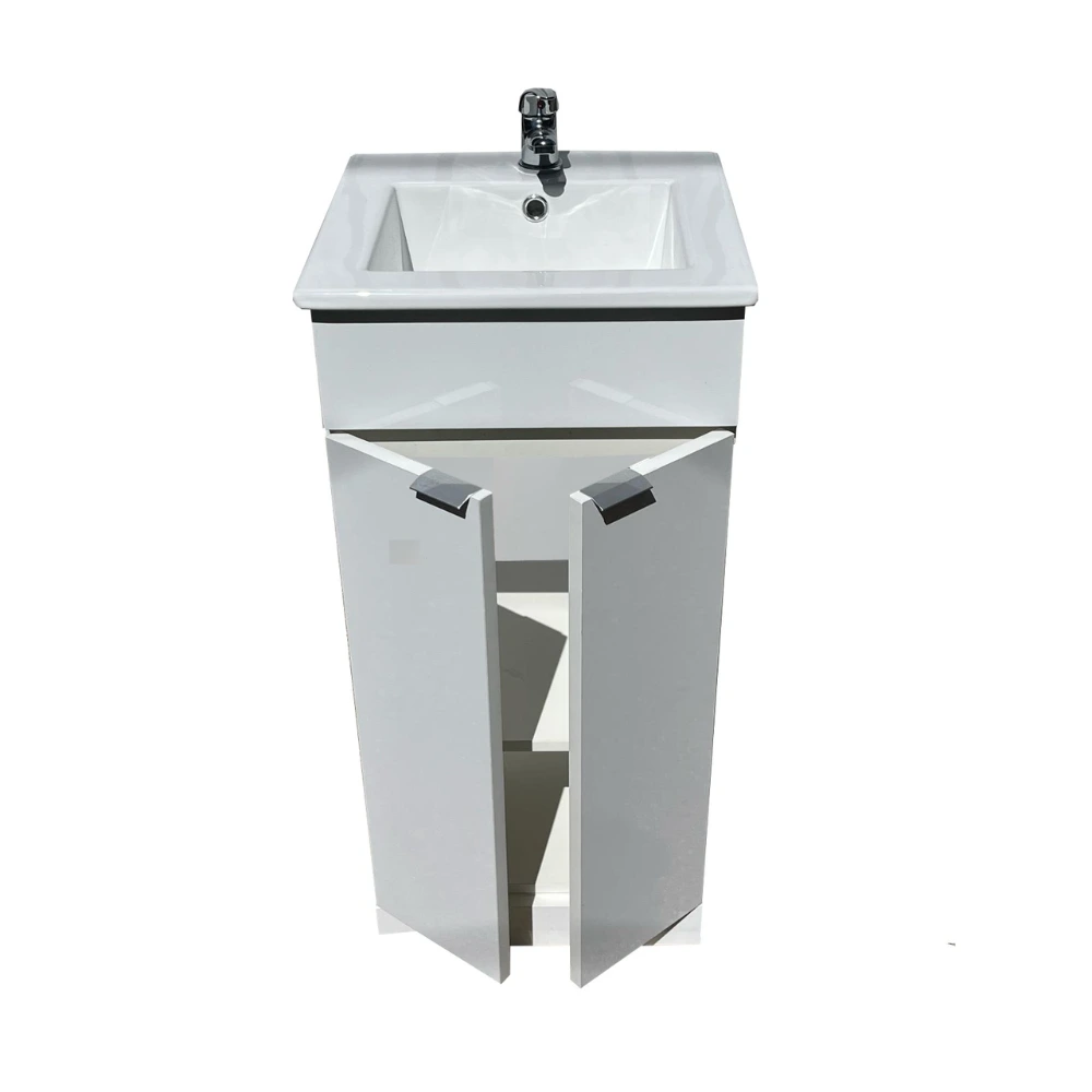 Mueble Grecia Recto 40 cm Blanco ,de pie, mesada losa.
