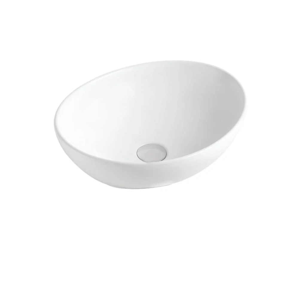 Lavatorio de Apoyo Ovalado Blanco Brillante Línea Zoe – 42 x 35,5 x 14 cm