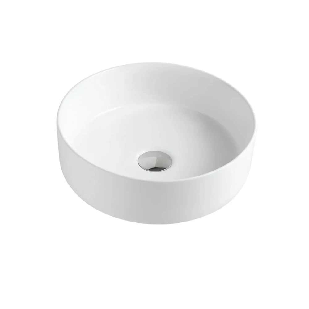 Lavatorio de Apoyo Redondo Blanco Brillante Línea Zoe – 30 x 30 x 10 cm