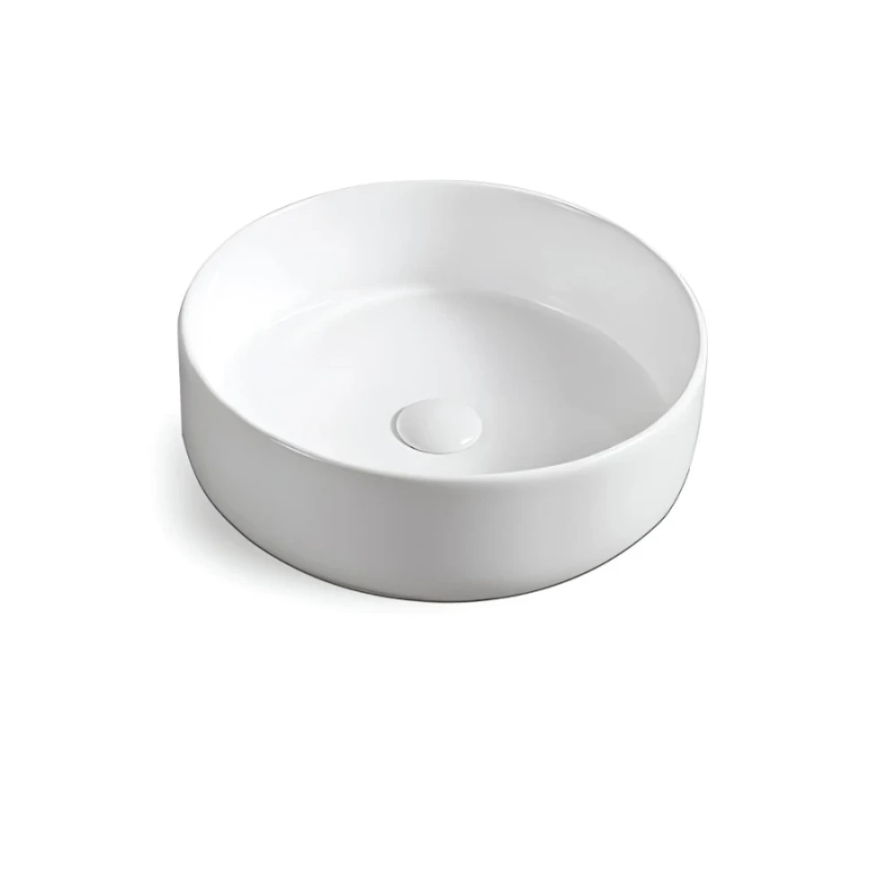 Lavatorio de Apoyo Redondo Blanco Línea Zoe – 40 x 15 cm
