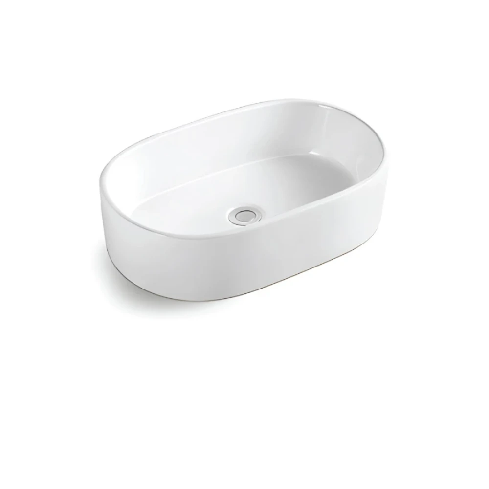 Lavatorio de Apoyo Oval Blanco Líne Zoe – 55,5 x 34,5 x 14 cm