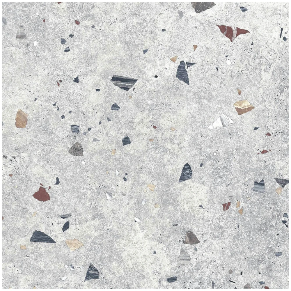 Porc.Terrazo  Gris Tipo Piedra Mate 66 x 66 cm Piso Pared