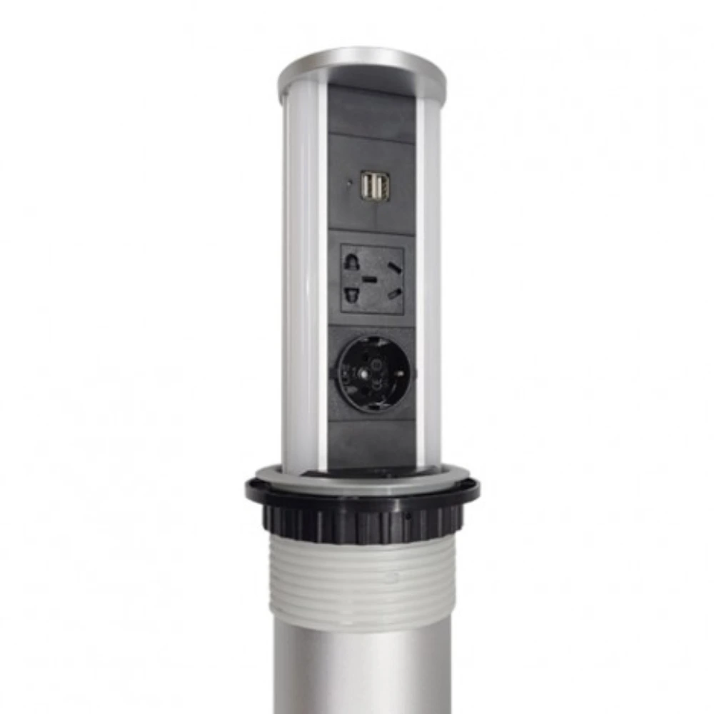 Enchufe push extraíble con luz led