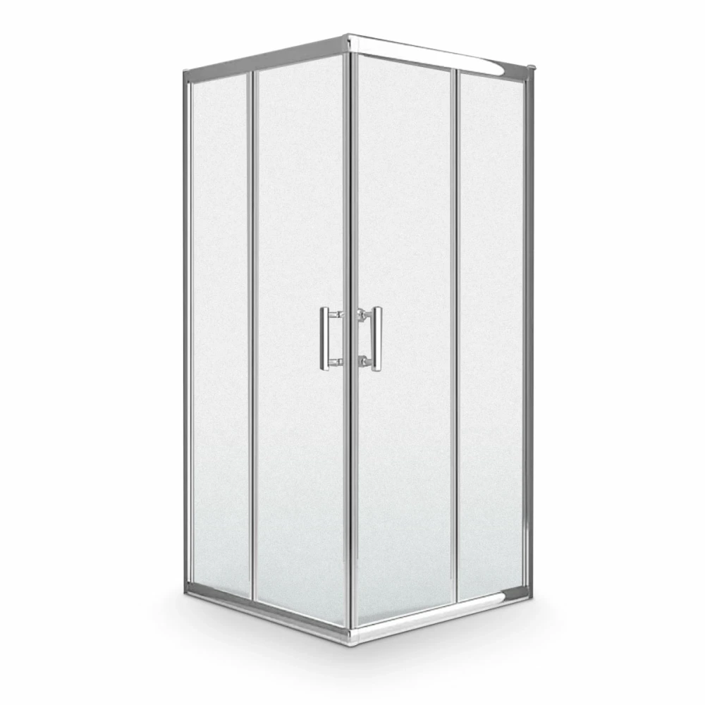 Mampara Recta 100 x 100 x 1,90 cm vidrio 6mm Cromo