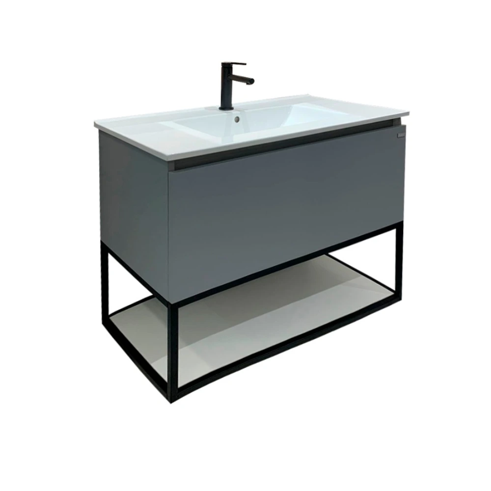 Mueble Aéreo con mesada Grey Black Frame 80 x 47 x 65 cm
