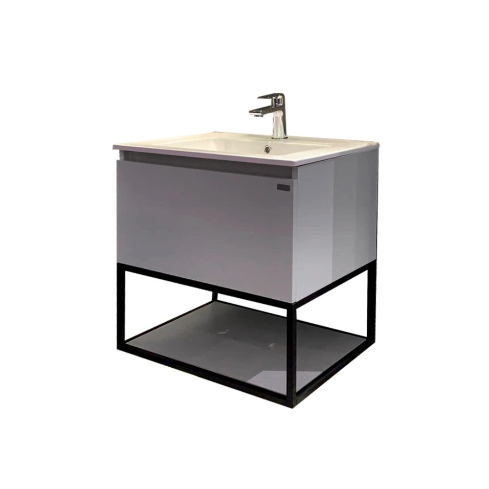 Mueble Aéreo con mesada Grey Black Frame 60 x 47 x 65 cm