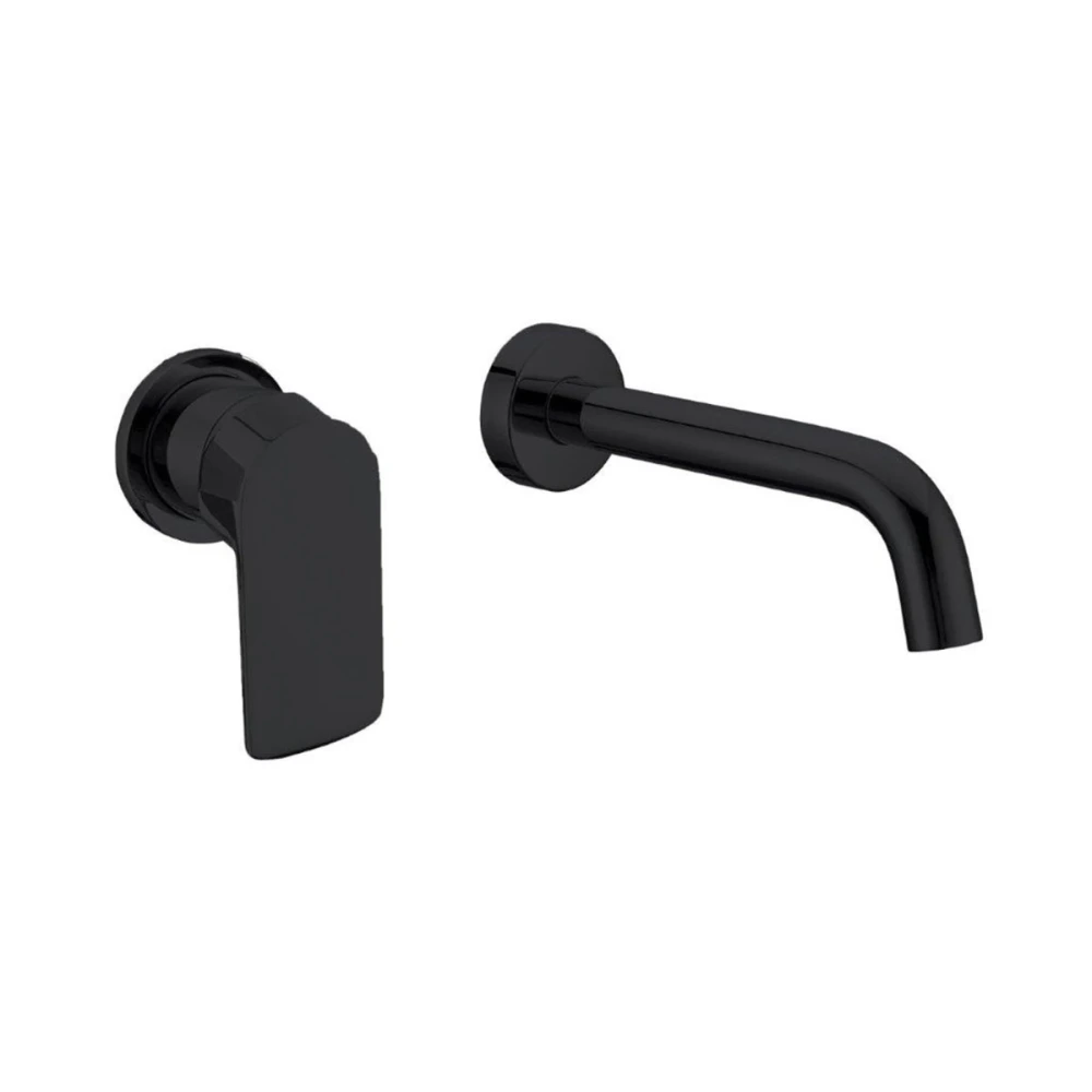 Griferia lavatorio pared  Embutir Negro Mate – SERIE ALASSIO