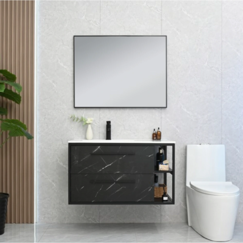 Mueble c/bacha 90cm Negro