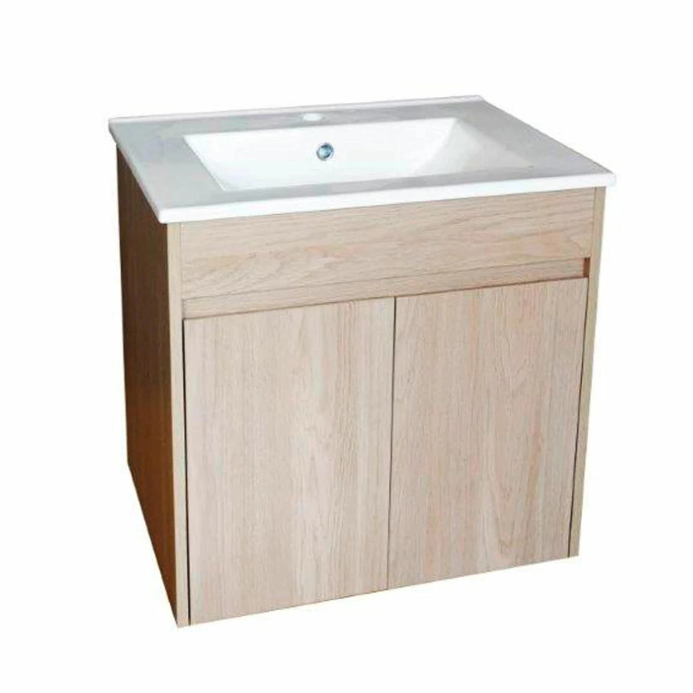 Mueble baño 1 cajon con bacha de loza 59x45x43.5