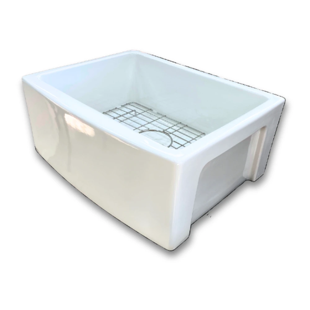 Pileta simple cerámica blanca frontal » country » 60,50 x 48 x 25 cm