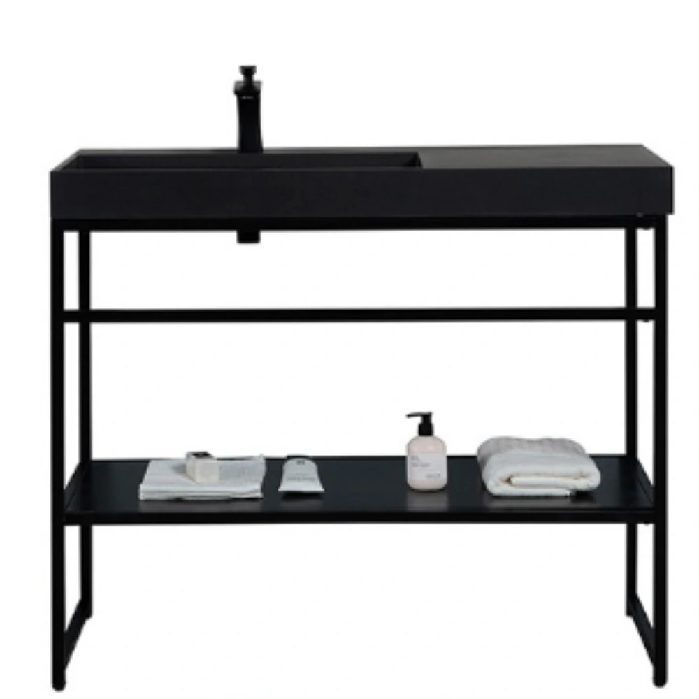 Mueble c/bacha de cuarzo negro 100x45x77cm