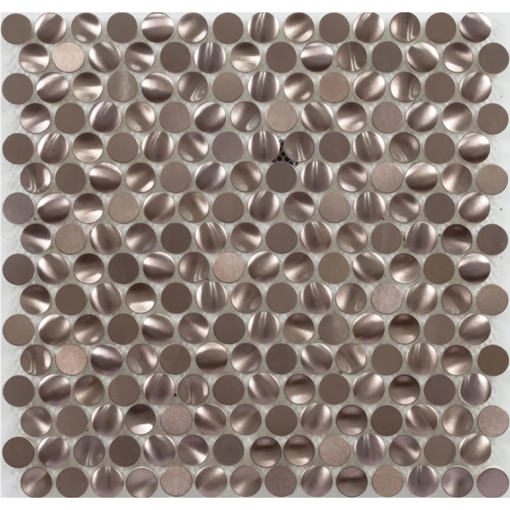 Mosaico acero efecto 3D -COPPER