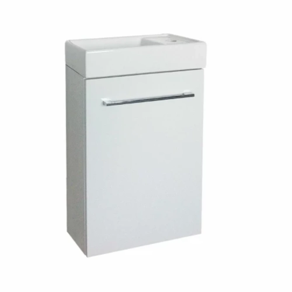 Mueble de baño blanco 40x22x62cm 1 puerta y con bacha (Desarmado)