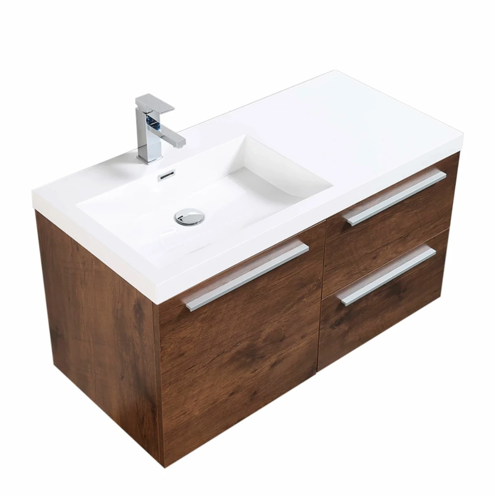 Mueble de baño roble oscuro Aq