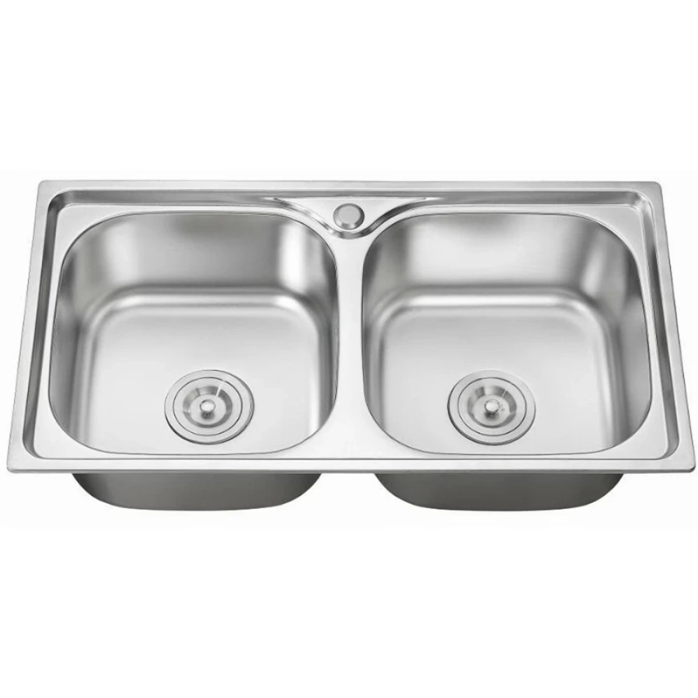 Pileta Doble VINDEX -2ZVI8146DL- 81x46x20,5cm (Sobreponer)