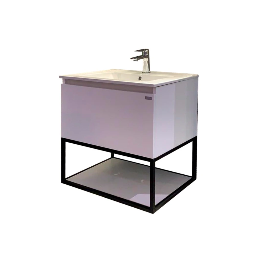 Mueble aereo c/mesada Black Frame White -60cm