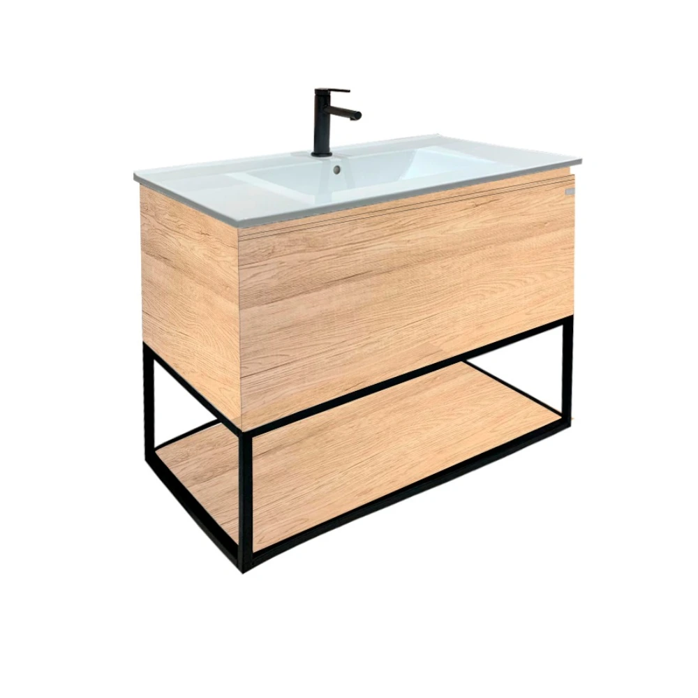 Mueble Aéreo c/mesada Black Frame S.OAK -80cm