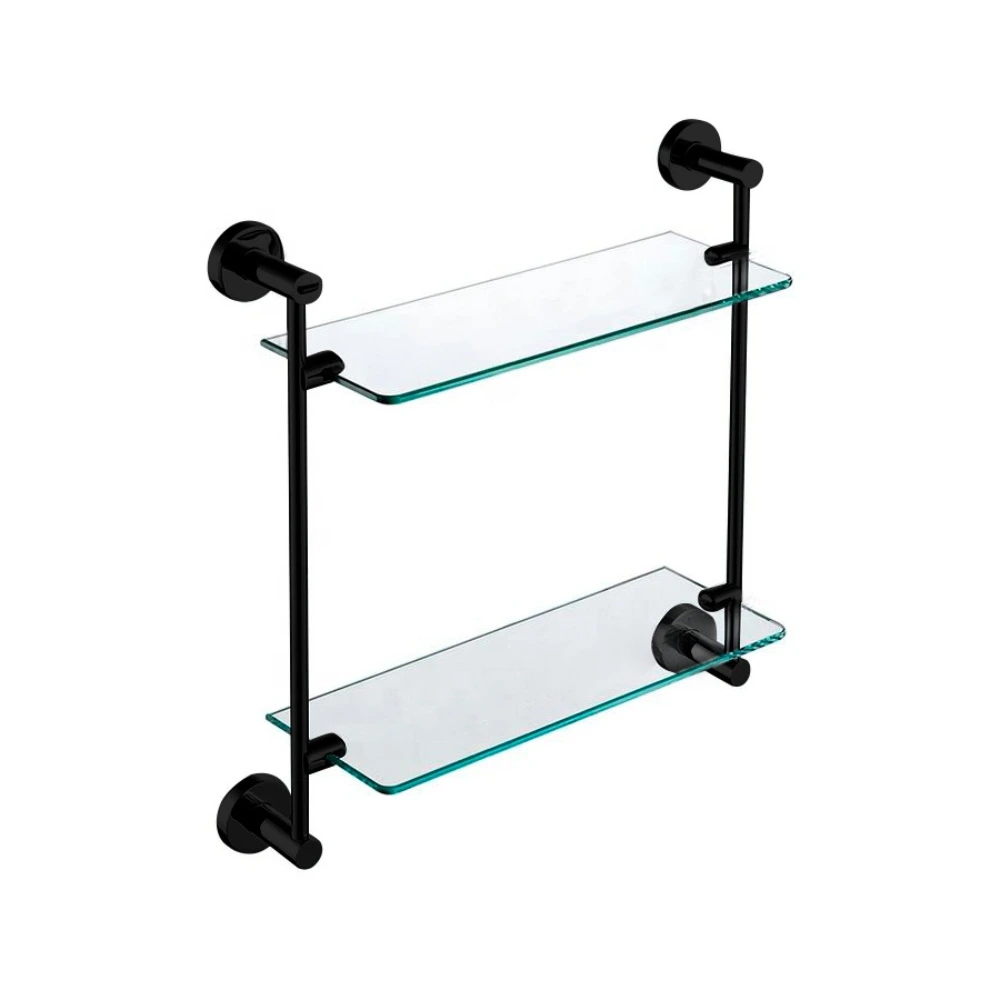 Repisa Doble Vidrio Project Black