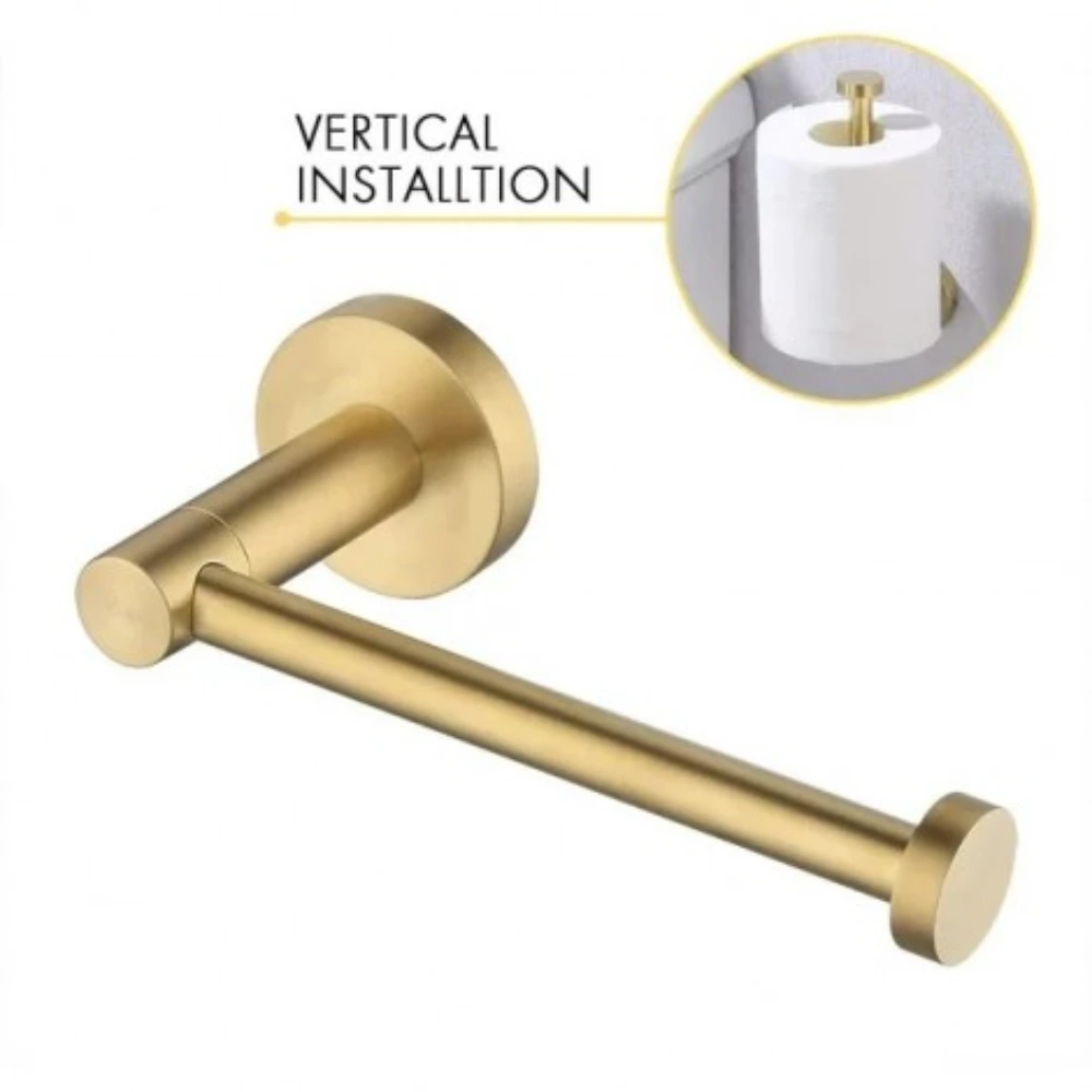Porta Rollo Dorado Acero Inox Mate