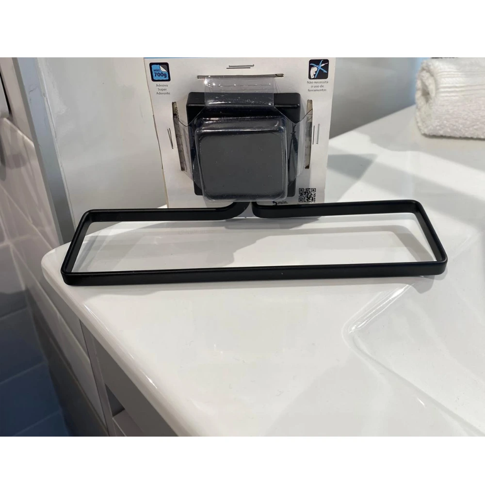 54994 -Toallero de Rectangular Negro -de pegar (3M)