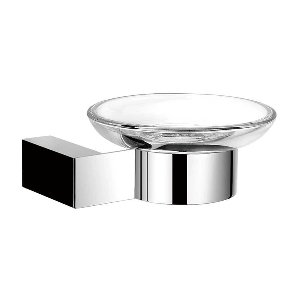 Jabonera con Plato de Vidrio Touch Cromo