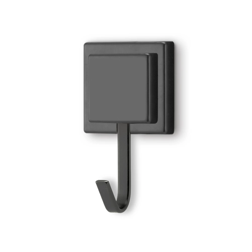 54989 -Percha simple negro -de pegar (3M)