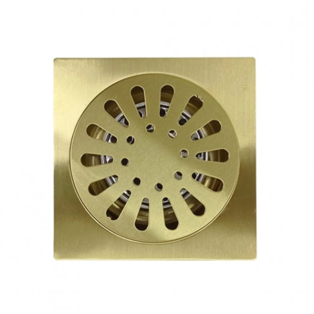 Rejilla sifonada -Dorado Mate- 15 x 15 cm