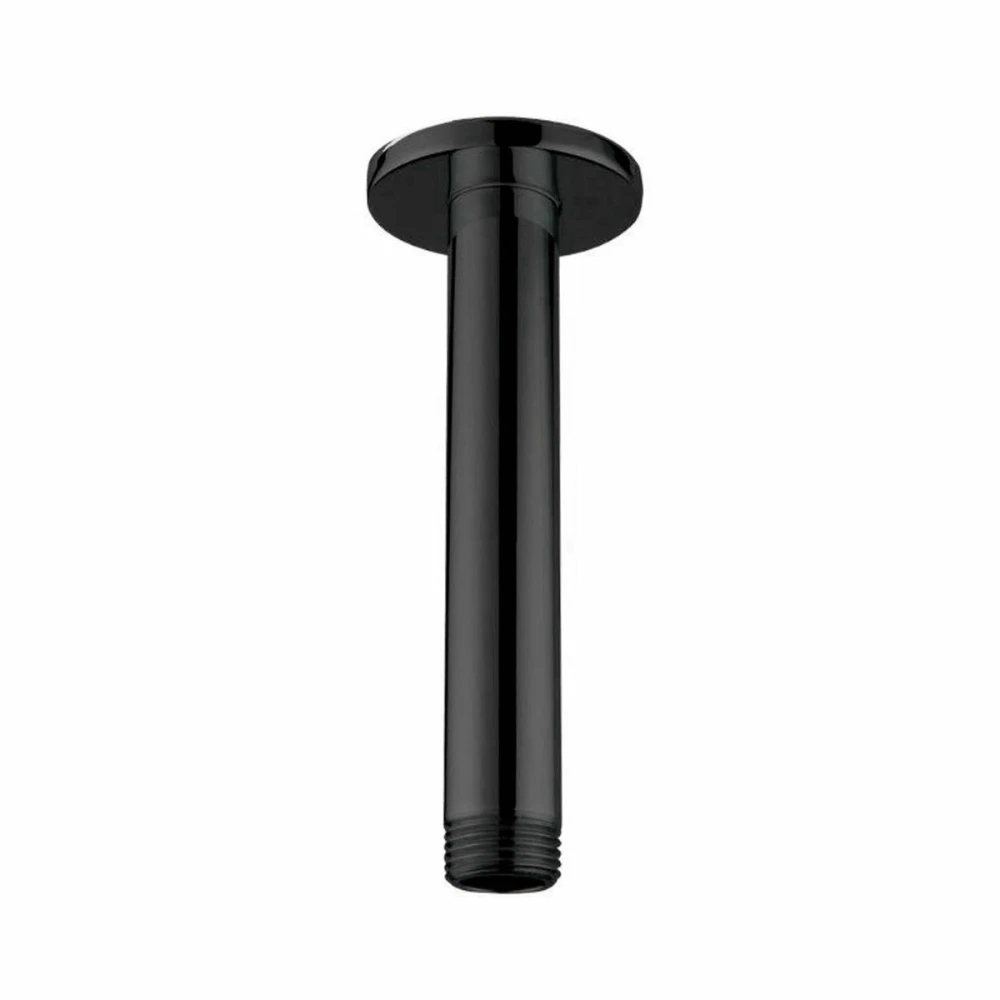 Brazo de ducha 12cm p/techo vertical  negro mate